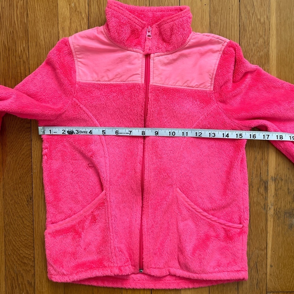 Children’s Place M 7/8 Hot Pink Fuzzy Fleece Full Zip Jacket - Picture 9 of 10